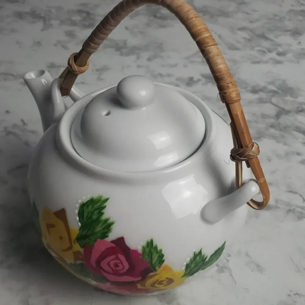 Pink and Yellow Floral Tea‎ Set by Pier One Imports